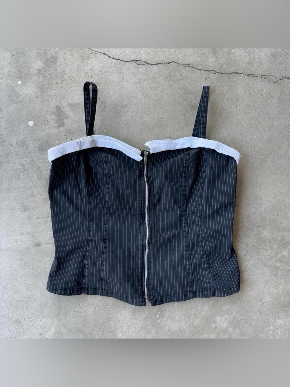 TRIPP NYC Black and White Striped Corset